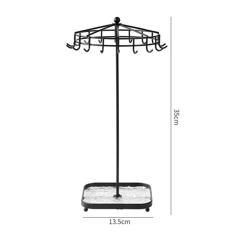 New Detachable Metal Acrylic Stand Rotating Necklace Display Rack Minimalist Jewelry Organizer86-2