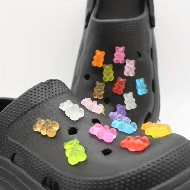 10/20pcs Glow in The Dark Cute Bear Shoe Charms-Luminous DIY Sneaker