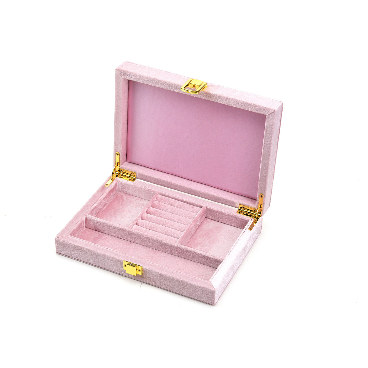 Large-Capacity Household Flip-Top Velvet Jewelry Organizer Box