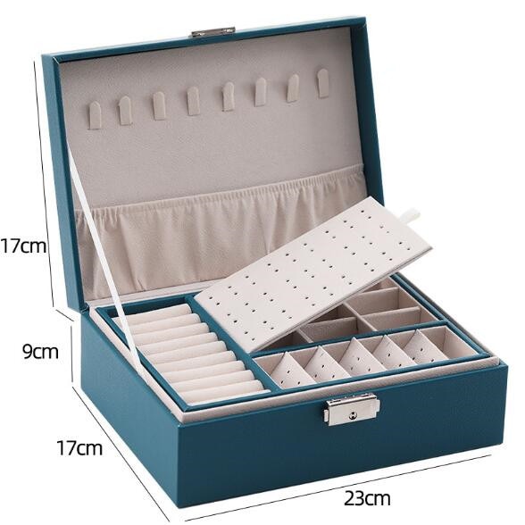 WE Leather Jewelry Box for Women Gifts Box Necklace Earring Ring Jewelry Organizer Storage Joyeros Organizador