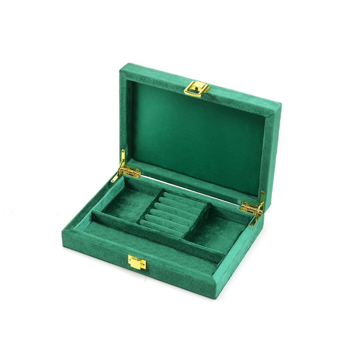 Large-Capacity Household Flip-Top Velvet Jewelry Organizer Box