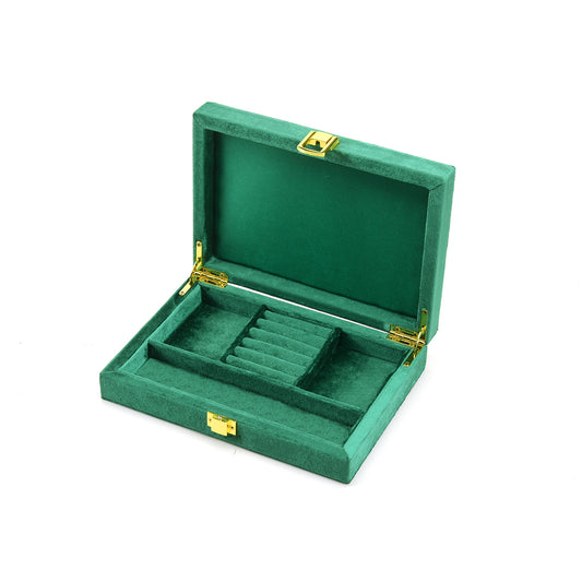 Large-Capacity Household Flip-Top Velvet Jewelry Organizer Box