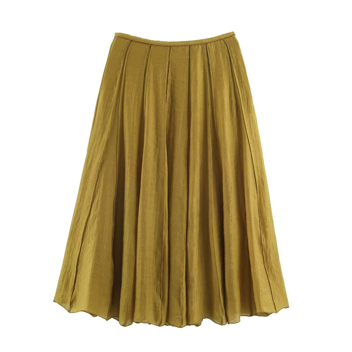 Retro High-waisted Draped Patchwork Skirt