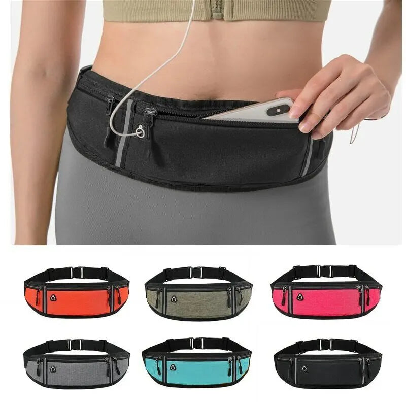 Waterproof Lightweight Reflective Strip Waist Fanny Pack Gym Sports
