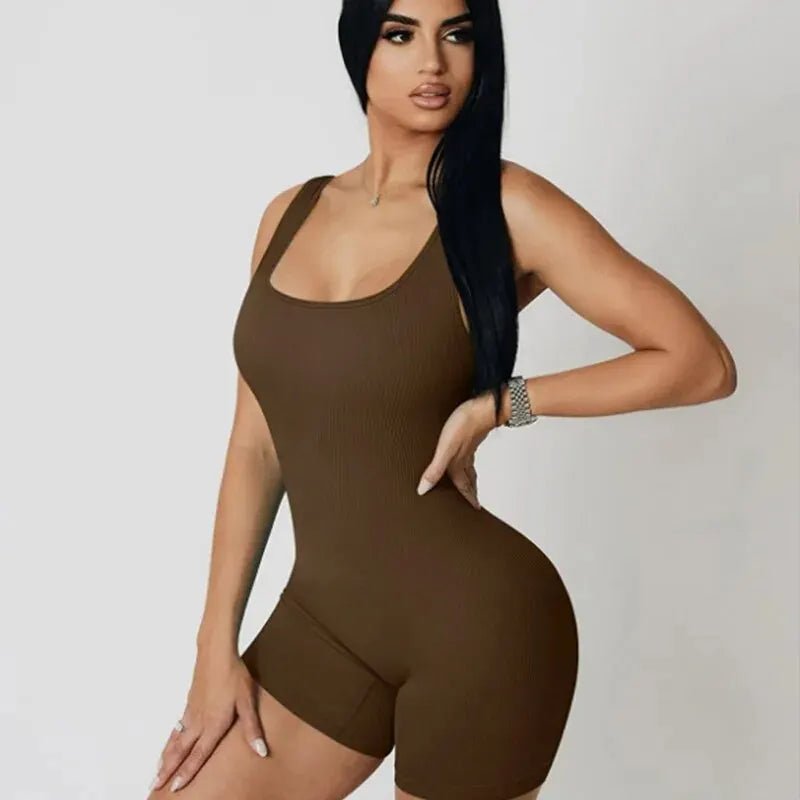 Seamless One-Piece Short Yoga Clothes Sportswear Women's Gym Push Up