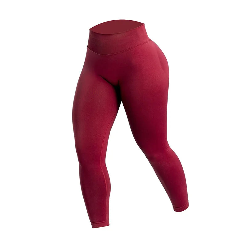 Women Three Waist Gym Yoga Pants High Waist Peach Buttocks Solid Color