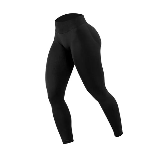 Women Three Waist Gym Yoga Pants High Waist Peach Buttocks Solid Color