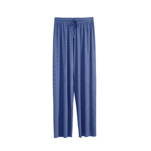 Women Ankle-Length Wide Leg Pants Casual Summer Solid Elastic Waist