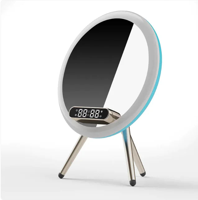 LED Spiegel Wekker met Draadloze Oplader - Multifunctionele Digitale Klok